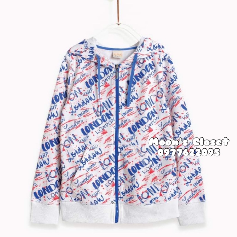 MDK- Áo khoác chữ London size 4/5y-10/11y