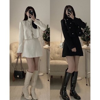 Set dạ tweed đính đá 2 chi tiết by Samhyewear