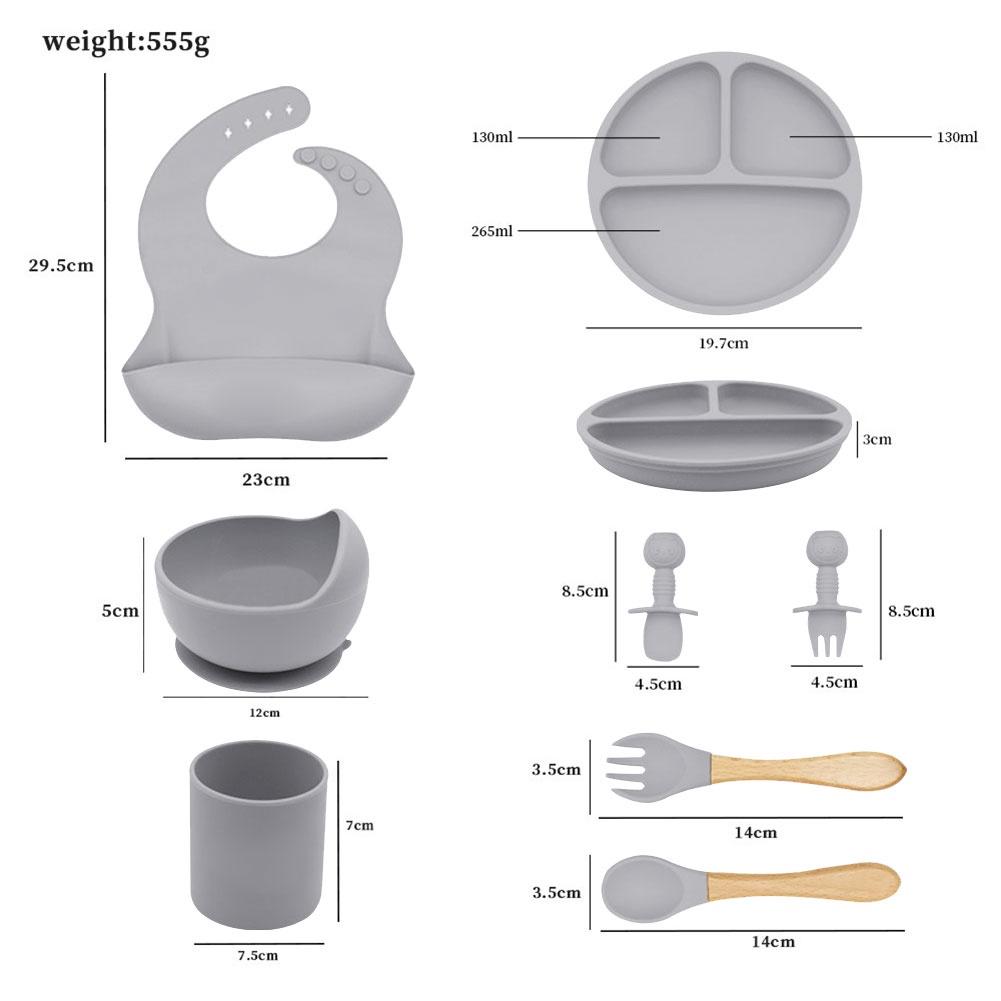 Bộ 10 Dụng Cụ Ăn Bằng Silicone Không BPA Cho Bé