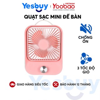 Quạt sạc mini có thể đặt bàn Yoobao (2400mAh) chạy 10 giờ liên tục LJQ-119 - Chính Hãng Yoobao
