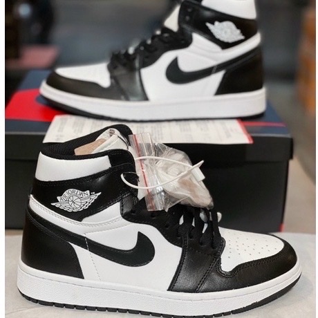 Giày jordan Cổ Cao Nam Nữ, Giày Sneaker JD1 Panda Đen Trắng Hàng Cao Cấp Full Box + Bill