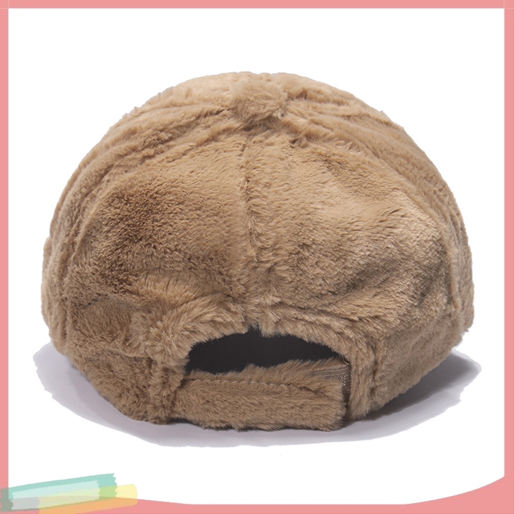 Mũ lưỡi trai lông giả màu trơn thời trang cho nam nữ