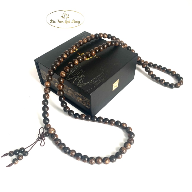 Vòng Trầm Hương 108 Hạt Chuỗi Đeo Tay Tràng Cổ - BẢO TRẦM LINH HƯƠNG Tự Nhiên 4 6 8ly Quà Tặng Nam Nữ - 108 Sánh Chìm