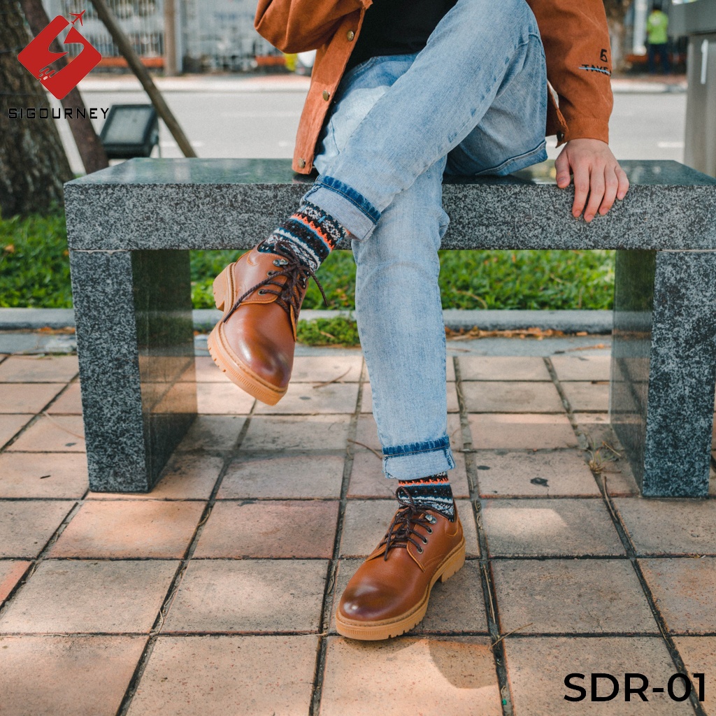 Giày đốc nam da bò màu nâu phong cách bụi bặm trẻ trung SIGOURNEY SDR01 bảo hành 18 tháng