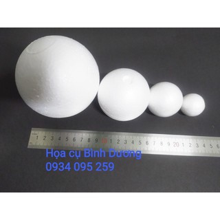 Xốp tròn trang trí, quả cầu xốp, banh xốp tròn đường kính 3.3cm, 4.9cm, 10cm, 15cm,....
