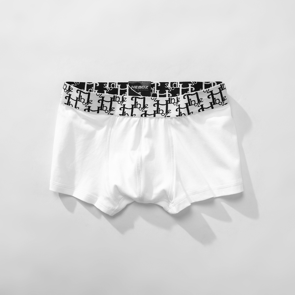 Quần boxer, quần lót nam Heboz cạp dệt monogram, chất vải cotton 4 chiều cao cấp, thoáng khí  00001305