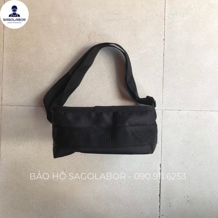 Túi đeo mini đứng đựng đồ nghề dụng cụ vải dù dày D19xR10xC28cm màu đen dành cho thợ điện lực EVN