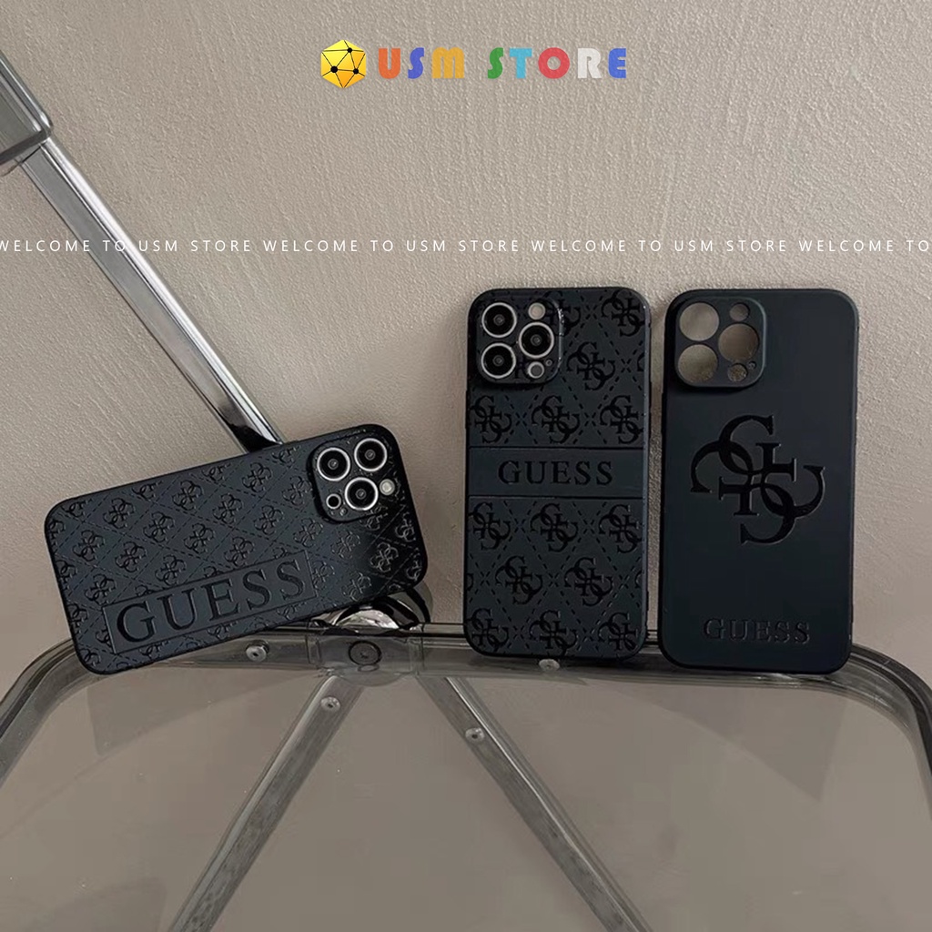 Ốp lưng iphone 6/7 P/8 P/X/Xmax /11Pro/11Promax /12Mini/12Pro/12Promax/13pro/13Promax/13mini/14 Pro/ 14, in chữ Guess