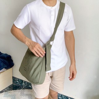 Túi đeo chéo canvas Checked Caro nam nữ