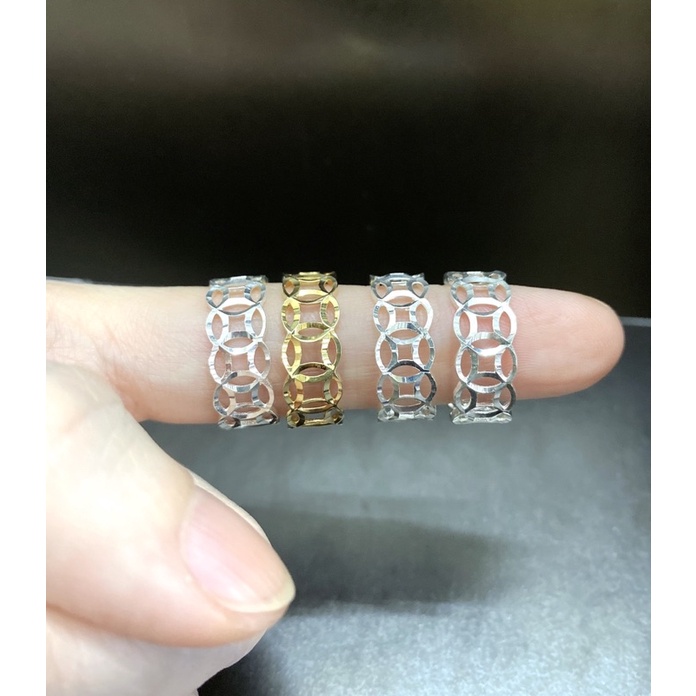 Nhẫn 1 hàng bản 7 mm xi bạch kim - Bạc Ý 925 xi bạch kim