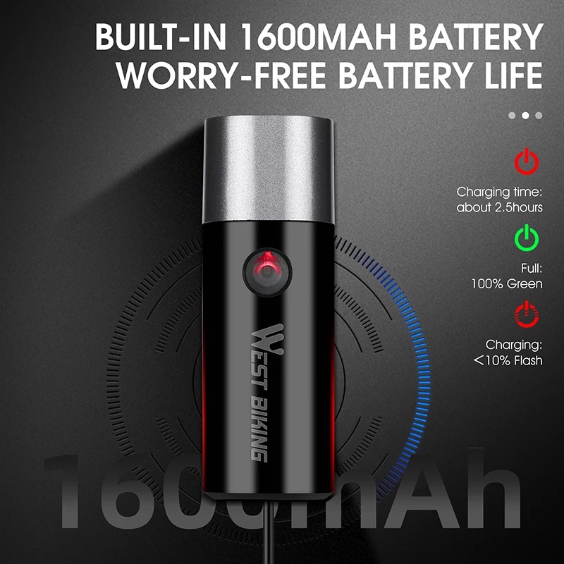 Đèn Pha WEST BIKING 400/1300lm Chống Nước Cho Xe Đạp