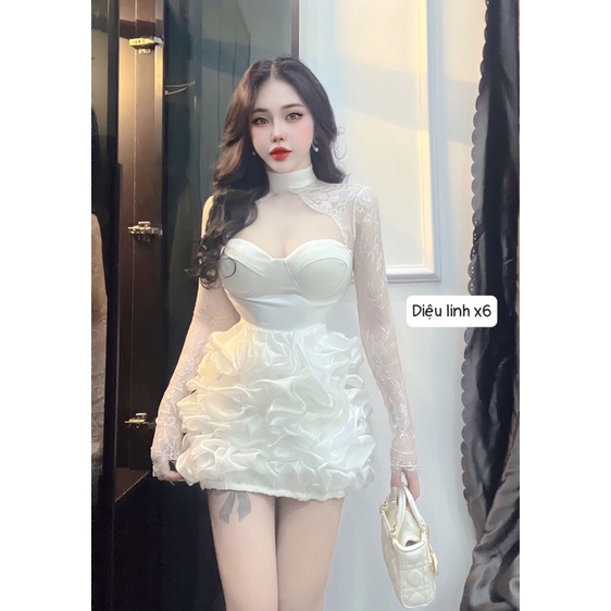 Đầm umi ren phối tơ 0523
