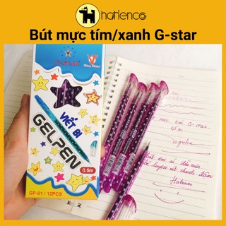 Hộp 12 cây bút mực tím, bút gel xóa được Gstar viết êm, đều mực dành cho học sinh