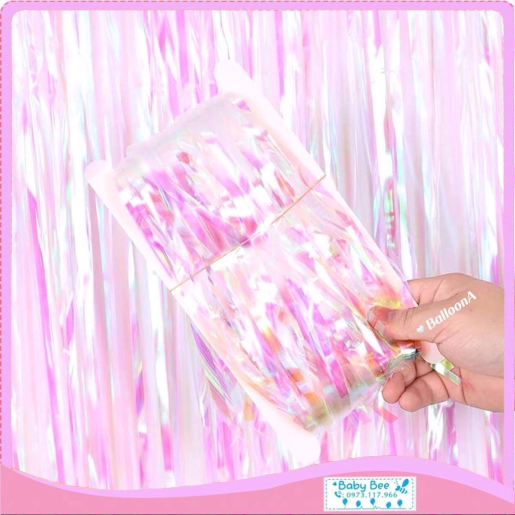 Rèm tua rua ánh cầu vồng unicorn trang trí sinh nhật, party
