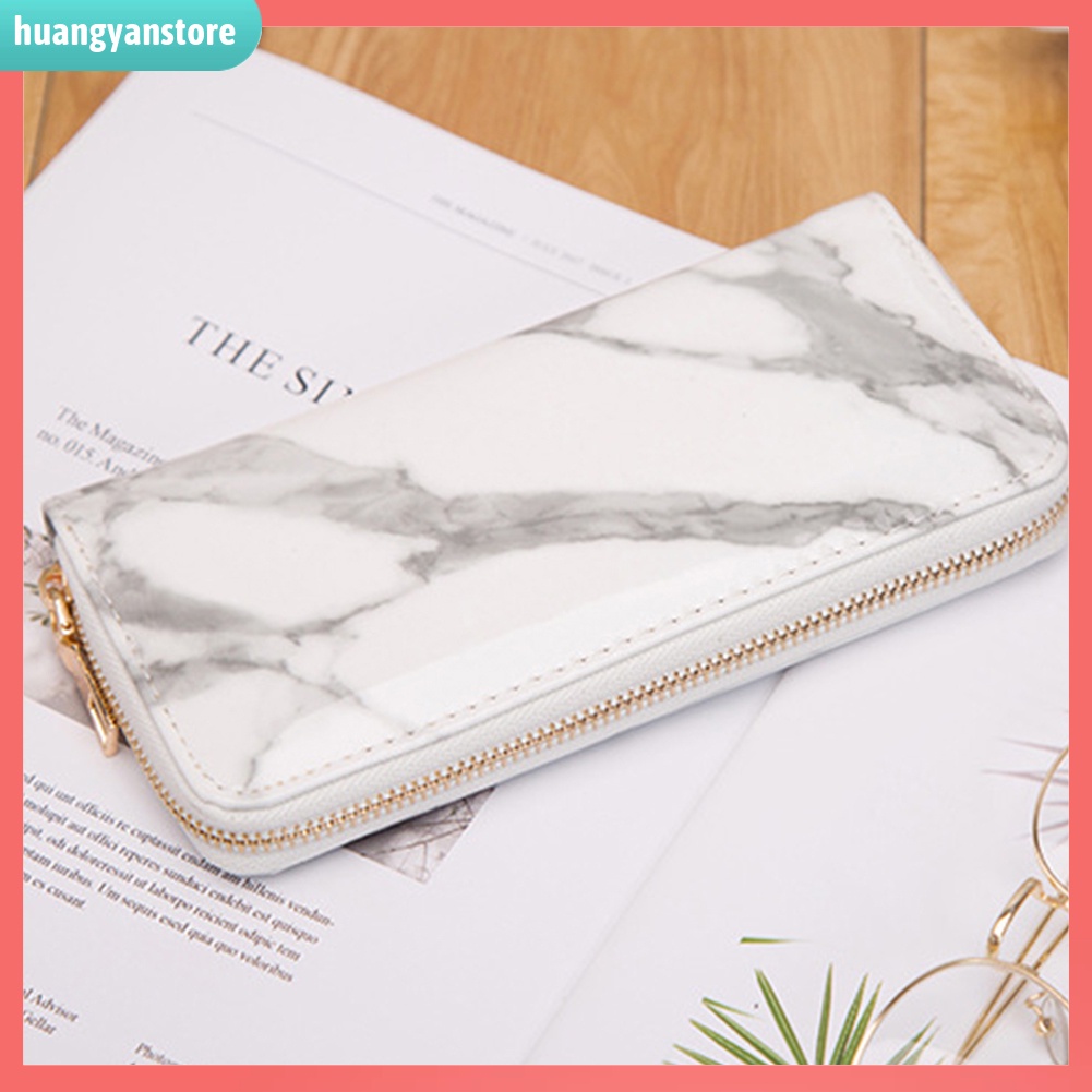 HY/ Ví Nữ Dáng Dài Họa Tiết Đá Cẩm Thạch Thời Trang