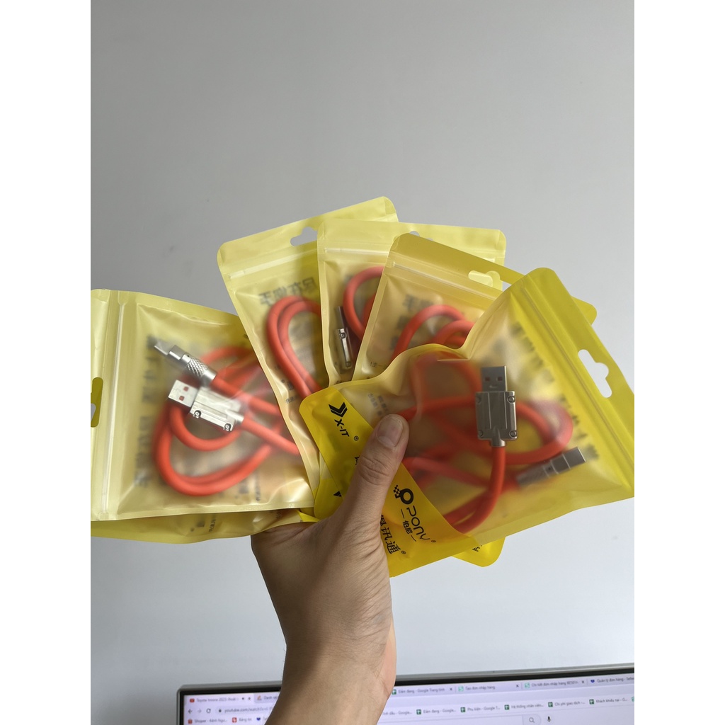 Cáp Sạc Nhanh 120W sạc siêu nhanh silicon siêu bền hợp kim nhôm QC 3.0 USB To C dây