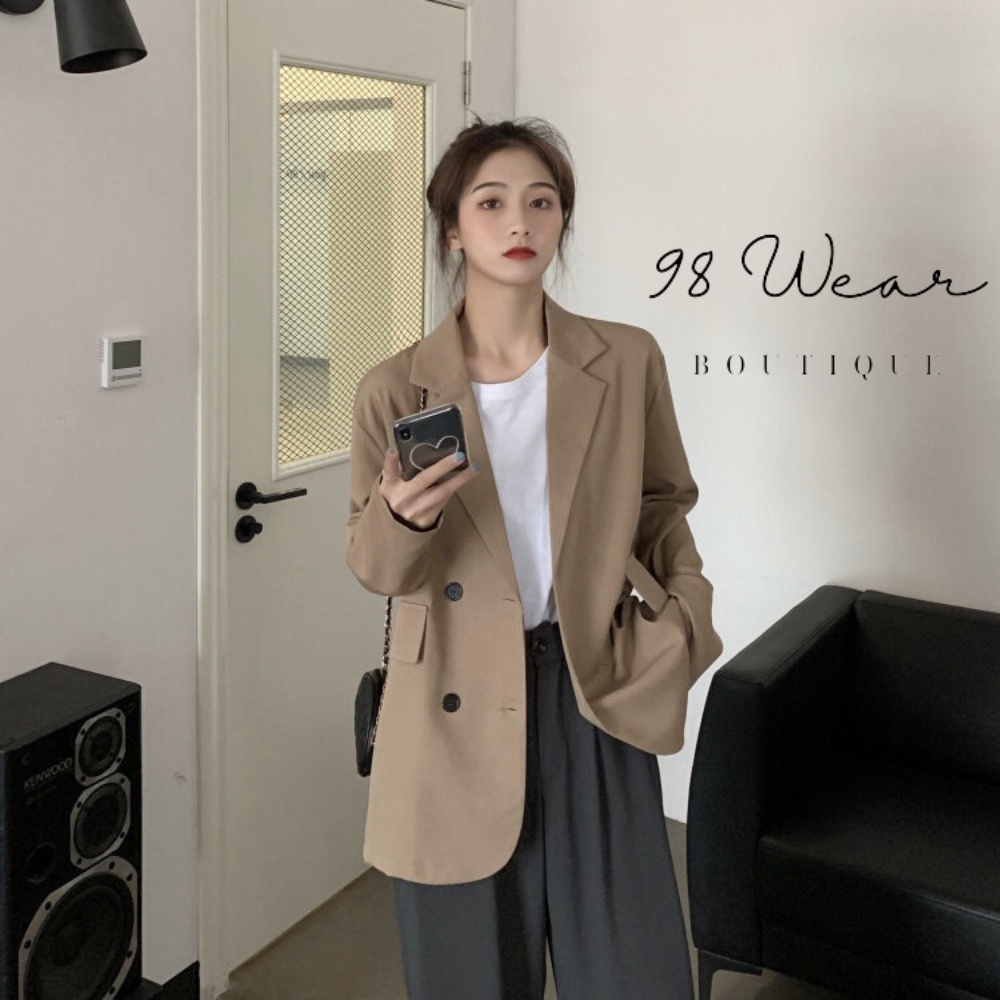 Áo blazer nữ, áo khoác blazer nữ dài tay phong cách hàn quốc chất tuyết mưa kết hợp quần jeans, chân váy đi chơi | BigBuy360 - bigbuy360.vn