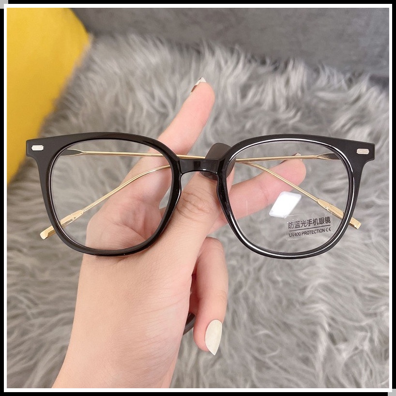 Kính cận Thị dáng Hàn Retro đủ độ tròn xinh chân gọng titan cao cấp 3 màu siêu đáng yêu phù hợp gương mặt góc cạnh H2972