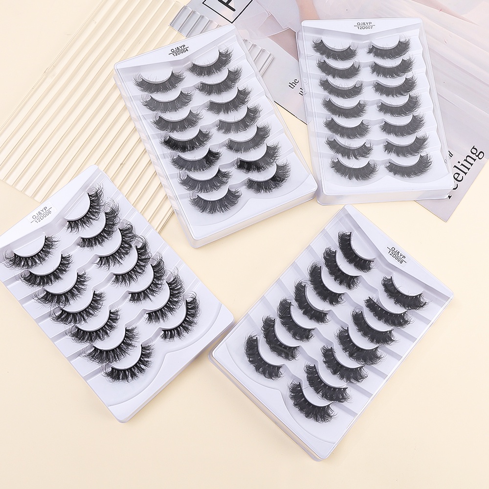 Set 7 Cặp Lông Mi Giả 6D Lông Chồn Nhân Tạo Mềm Mịn Handmade Dành Cho Trang Điểm