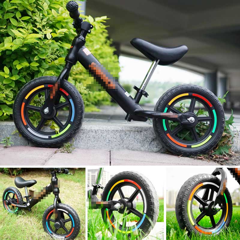 Bộ 12 Miếng Dán Phản Quang Nhiều Màu Sắc Trang Trí Bánh Xe Đạp Trẻ Em