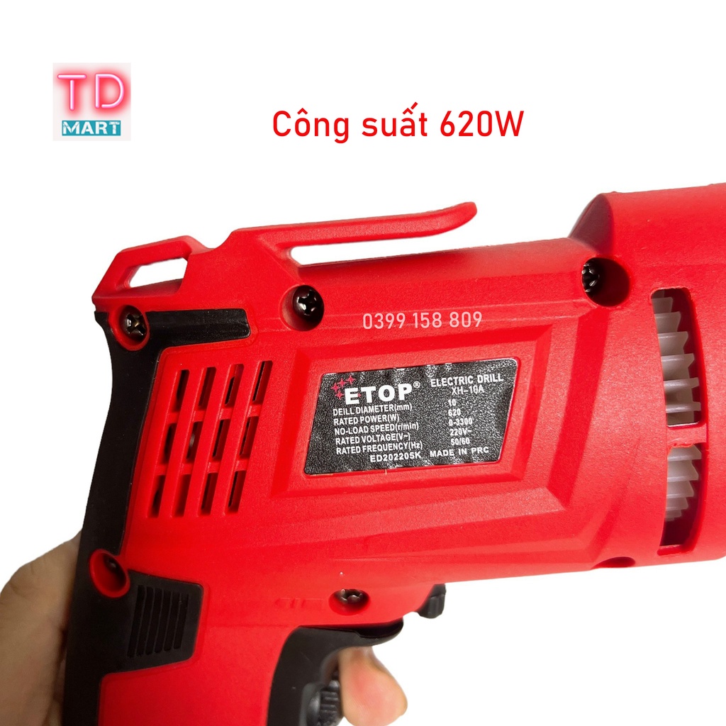 Máy khoan điện đầu 10 ly ETOP XH-10A Công suất 620W - Lõi đồng 100%