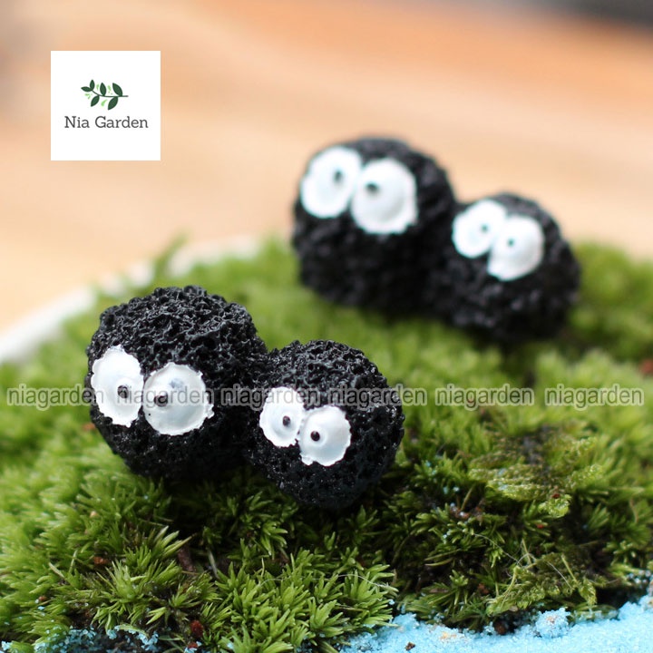 Tiểu cảnh cú mèo đen tiểu yêu mini trang trí vườn chậu cây nhỏ để bàn Nia Garden N5