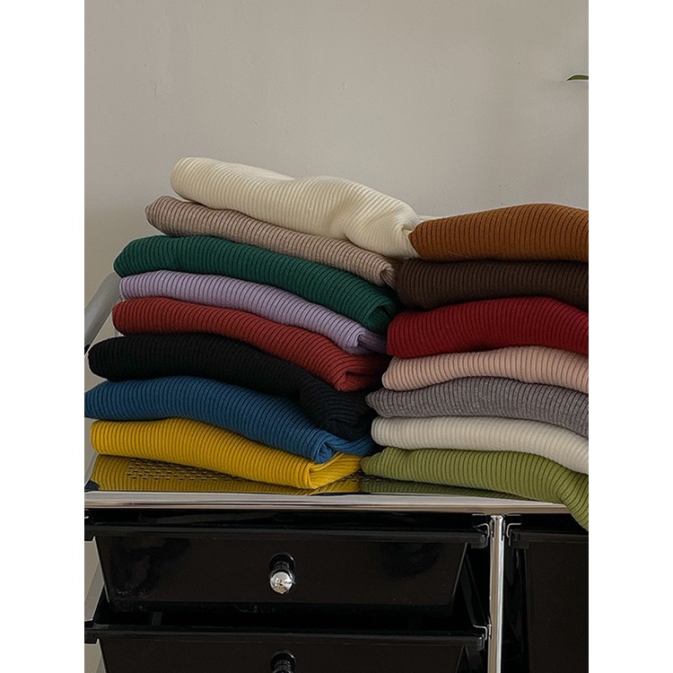 Áo Len Cổ Cao Dáng Ôm Màu Sắc Ngọt Ngào Thời Trang Thu Đông 2022 Cho Nữ