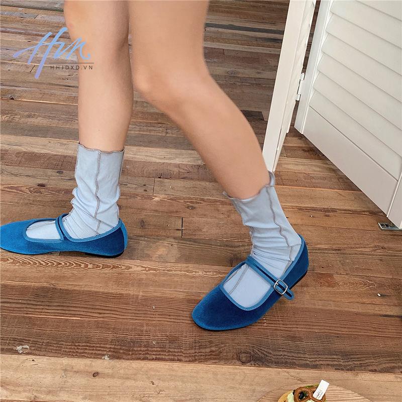Tất Bắp Chân Không Kẹp Ngón Màu Trơn Đơn Giản Thời Trang Hàn Quốc Dễ Phối Đồ