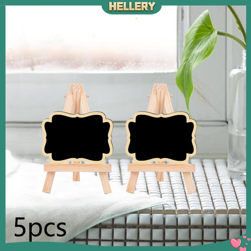 Set 5 Bảng Đen Viết Phấn Bằng Gỗ Kèm Chân Đế Dùng Trang Trí Quán Cà Phê / Sinh Nhật