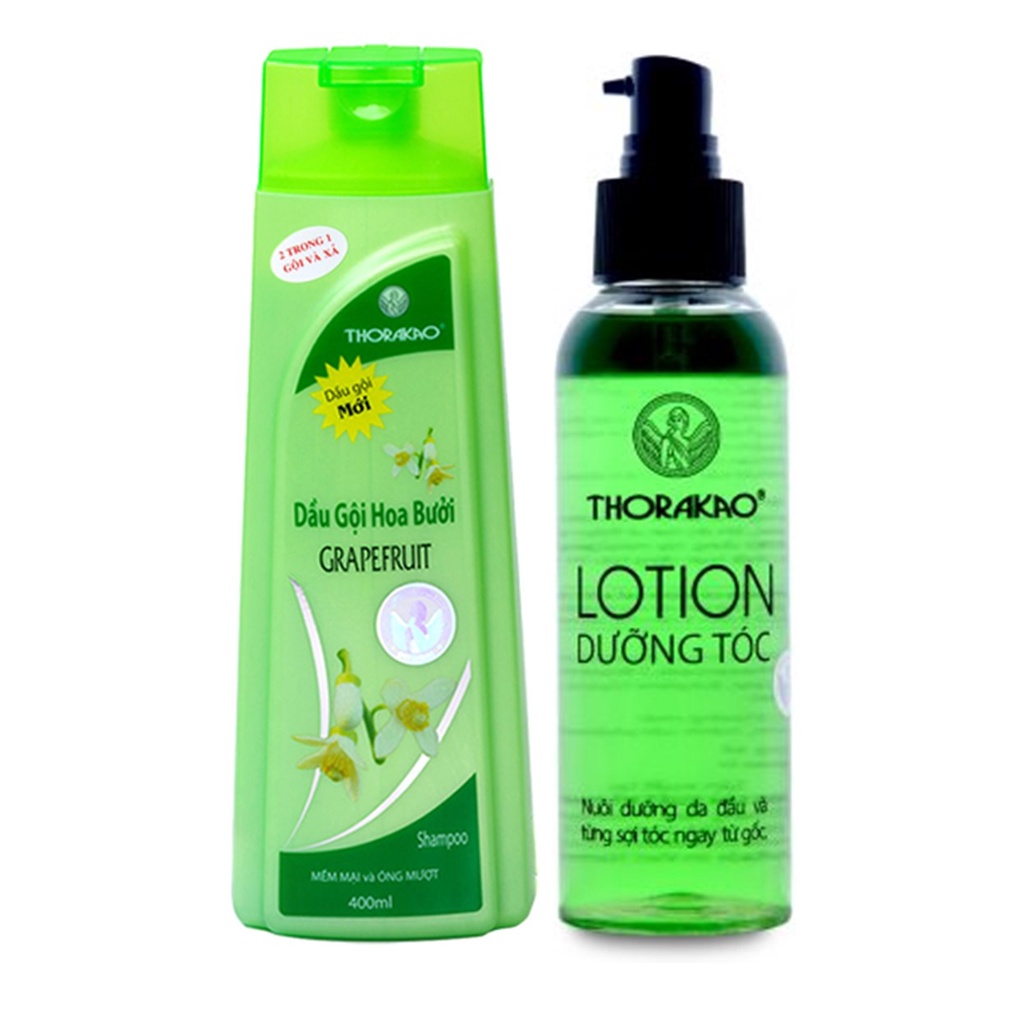 Bộ Dầu Gội Hoa Bưởi 400ml + Lotion Dưỡng Tóc 150ml Thorakao