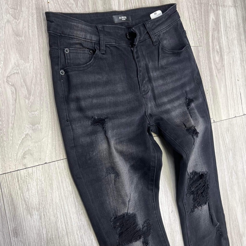 Quần bò amiri rách 2 gối rách nhỏ quanh đùi-3466