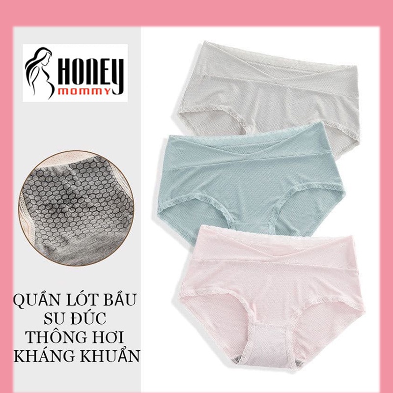 Quần Bầu Quần Lót Bầu Và Sau Sinh Cạp Chéo Chất Su Đúc Thông Hơi Kháng Khuẩn Đồ Lót Chip Bầu Bigsize Hn1607 Honey Mommy
