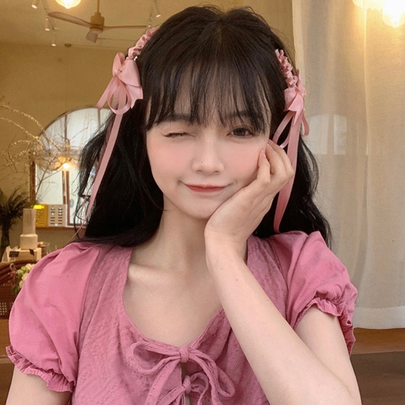 Kẹp Tóc Đính Nơ Tua Rua Phong Cách Lolita