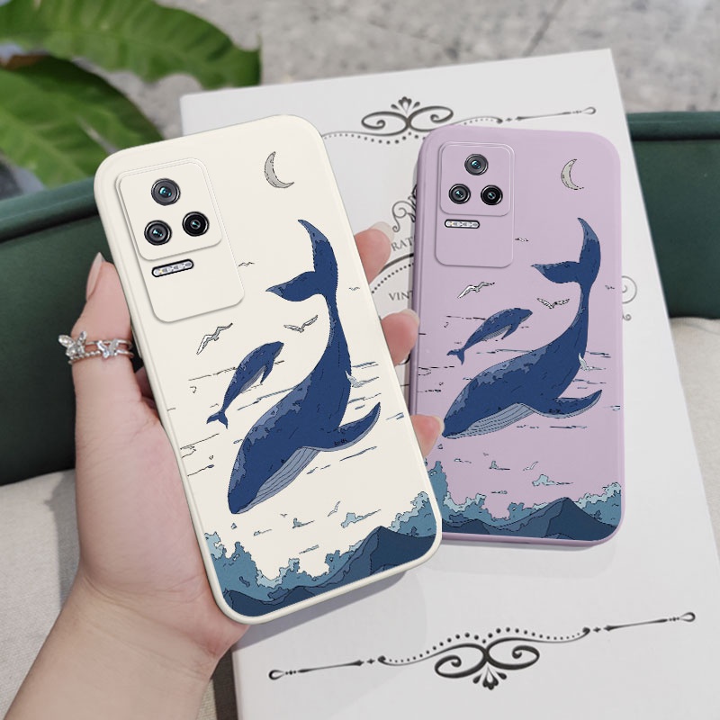 Ốp Điện Thoại Hình Cá Voi Cho Xiaomi Poco C40 M4 F4 X4 PRO 4G 5G GT