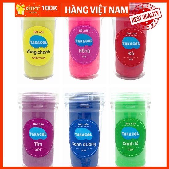Đất nặn an toàn cho bé TAKACOL - Bột nặn an toàn set 6 màu siêu to khổng lồ