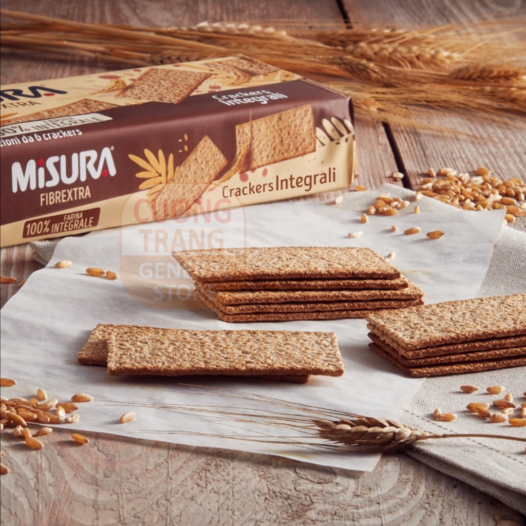 Bánh quy lúa mì giòn Misura whole wheat crackers 385g