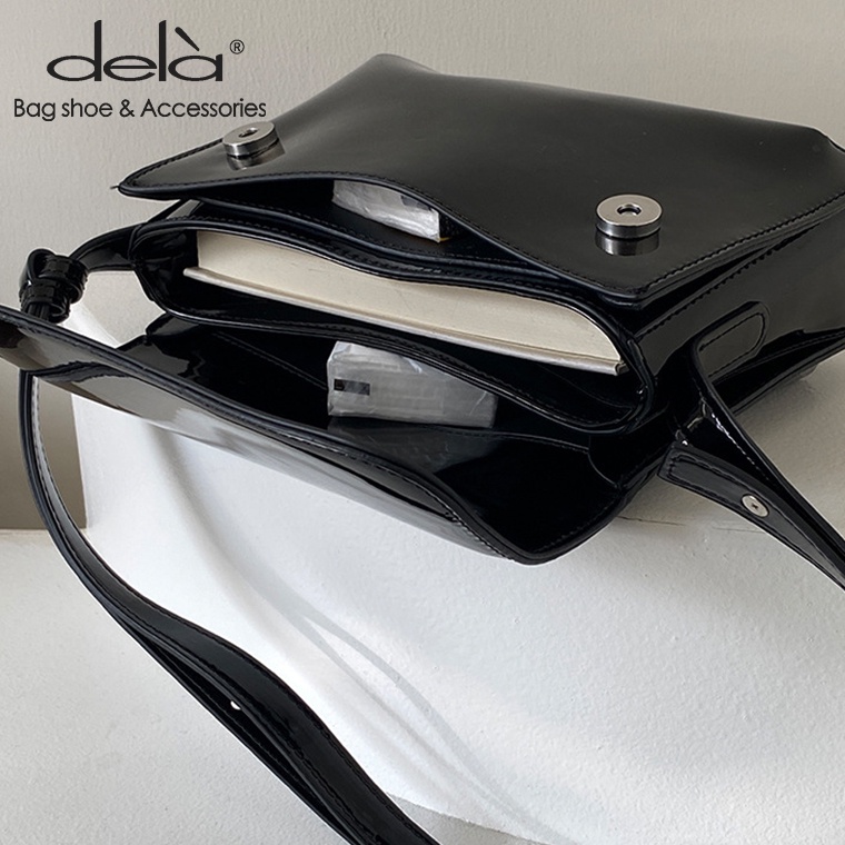 Dela Túi Da Đeo Vai Hình Vuông Phong Cách retro Hong Kong Thời Trang Thu Đông Cho Nữ