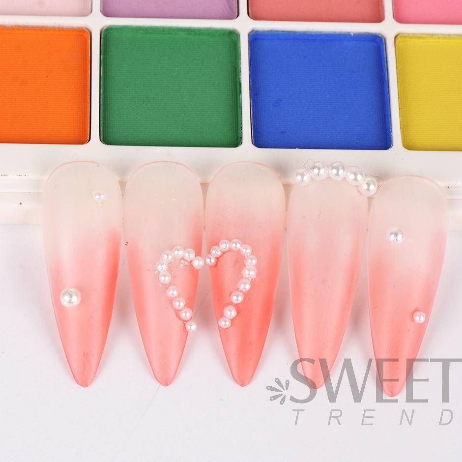Bột tráng gương STZPRONAIL màu gradient 16 màu trơn dùng trang trí móng tay tiện dụng