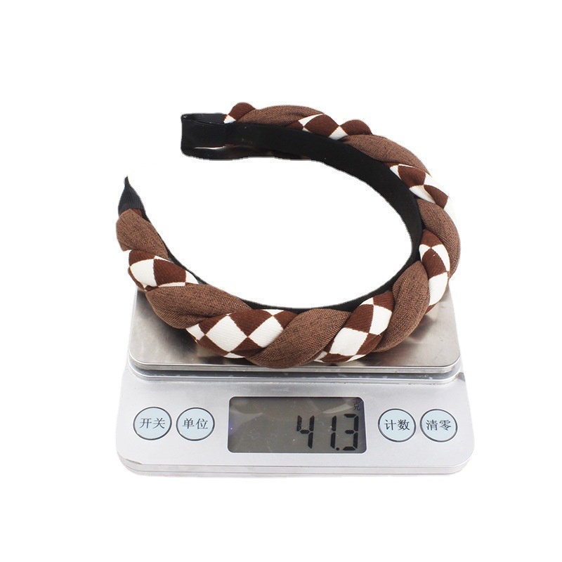 Băng Đô Cài Tóc Bằng Vải Họa Tiết Bảng Xoắn Xốp Phong Cách Âu Mỹ Cổ Điển Mới Cho Nữ