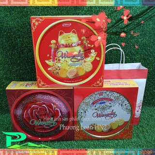 Bánh quy Warmly Bibica hộp thiếc 350g kèm túi xách