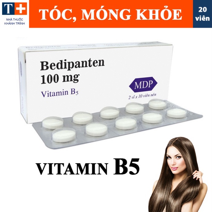 (Hộp 20 viên) Viên uống BEDIPANTEN 100MG - Bổ sung vitamin B5