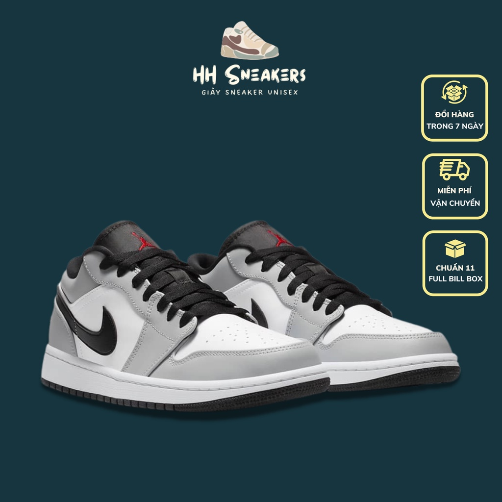 Giày Jordan thấp cổ màu ghi xám - Giày thể thao nam nữ Jordan cổ thấp hàng 11 cao cấp Full Box