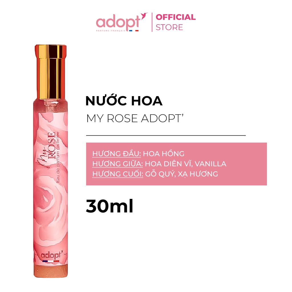 Nước Hoa Nữ 30ml ADOPT' MY ROSE Ngọt Ngào, Lôi Cuốn, Quý Phái