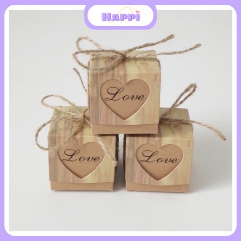 Set 20 hộp đựng quà gói quà hình chữ love đáng yêu HAPPI