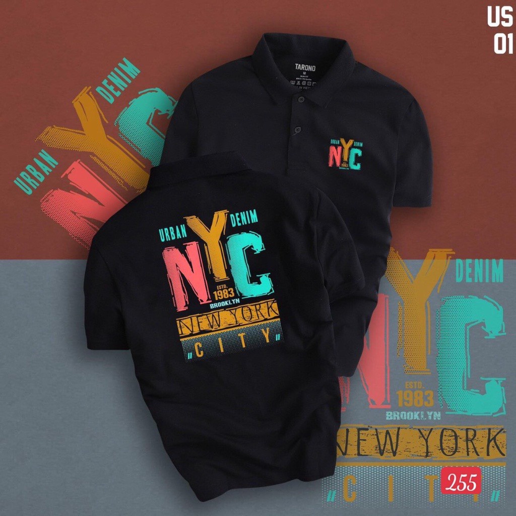Áo polo nam nữ, áo thun nam có cổ tin hình NYC new york city cao cấp thấm hút