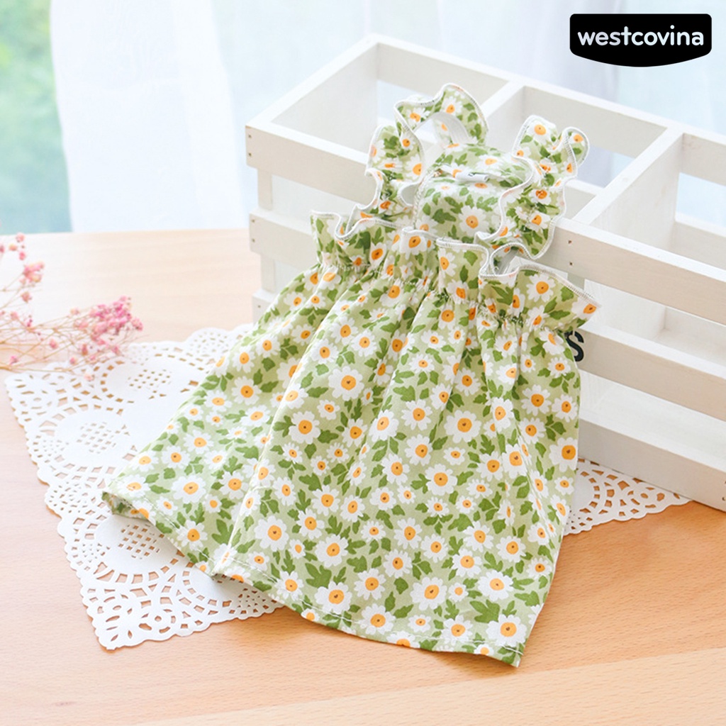 [Hot]♝Đầm Hoa Hai Dây Chống Nắng Thời Trang Dành Cho Cún Cưng