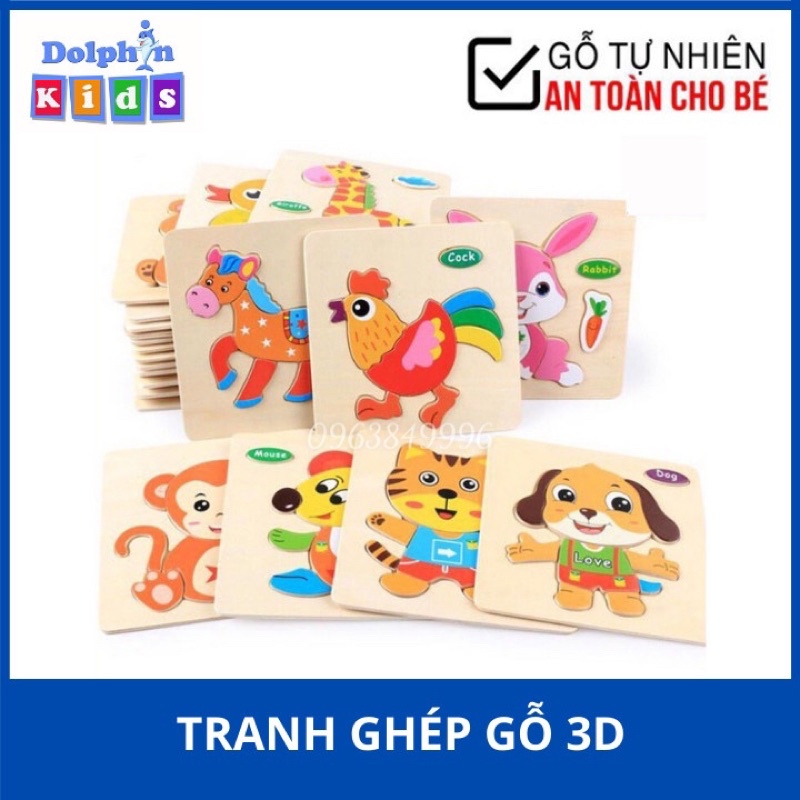 Combo 10 tranh gỗ 2d, 3d