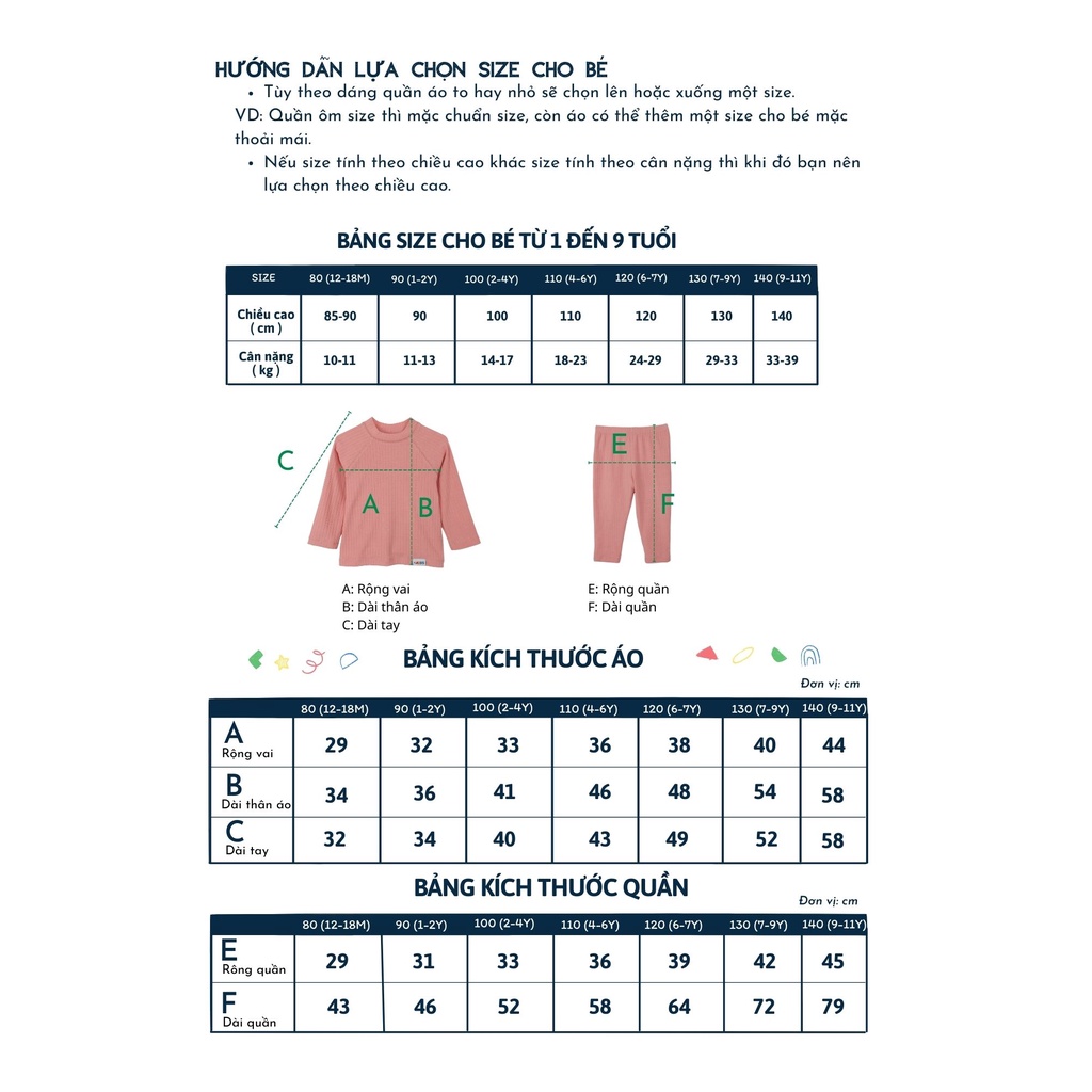 Bộ ngủ bé trai bé gái Icotton cho bé từ màu Hồng