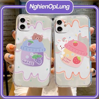 Ốp iPhone ốp lưng iPhone Silicon viền vuông bảo vệ camera hình sữa chua hoa quả dành cho iP6 đến iP14promax - li442