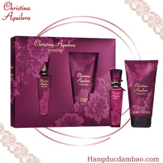 Christina aguilera set violet noir - bộ quà tặng nước hoa edp + sữa tắm hương hoa violet